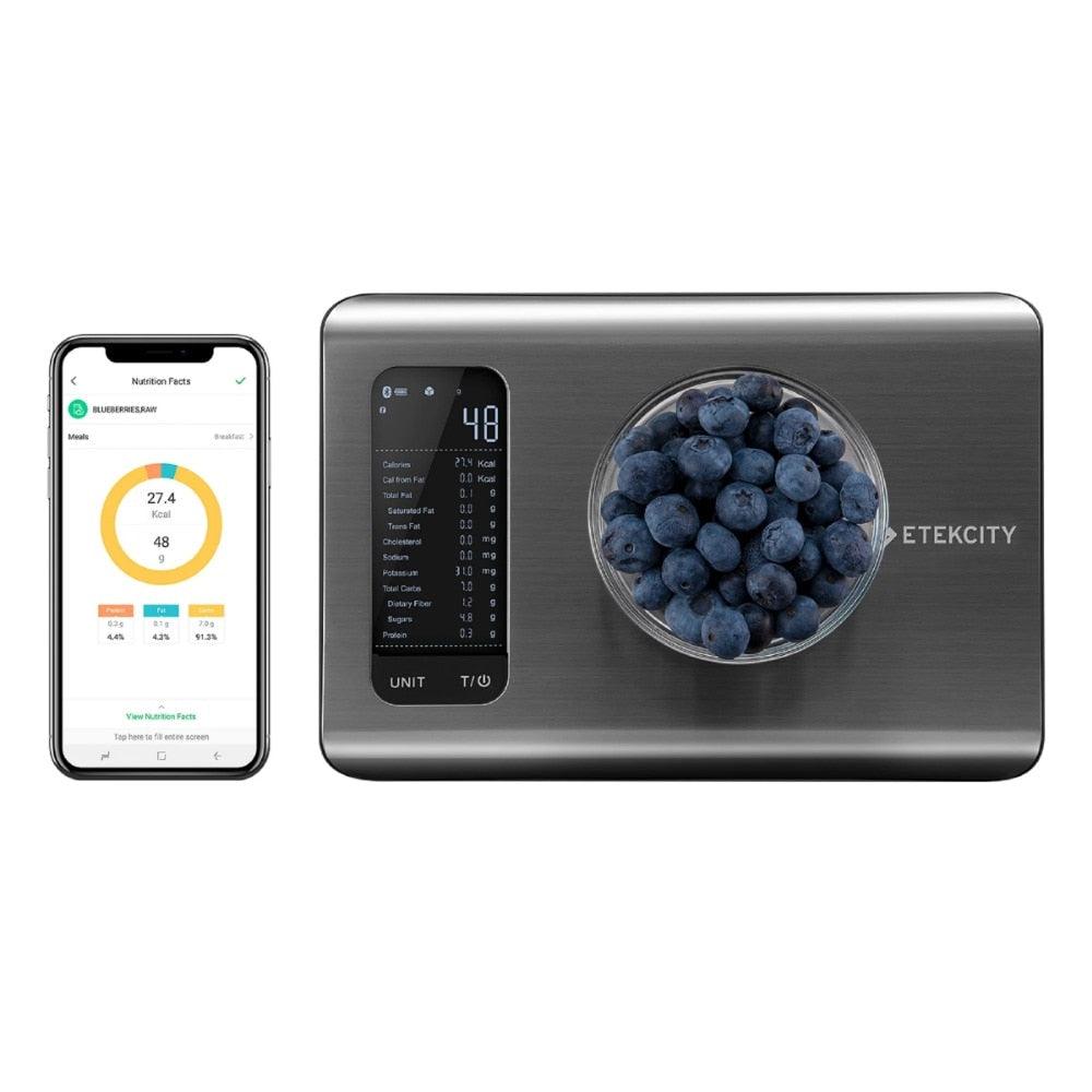 Báscula digital de cocina compacta y rectangular de acero inoxidable