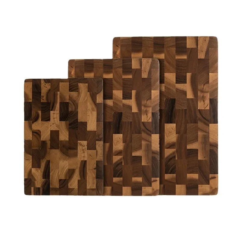 Tabla de cortar de madera de acacia con sistema de drenaje de doble cara