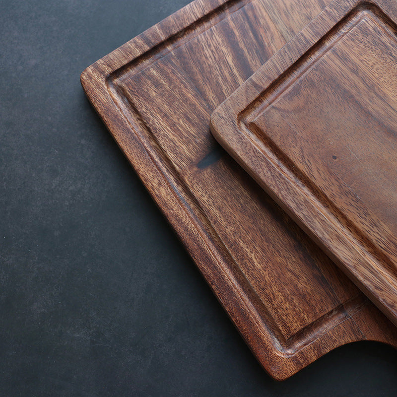 Tabla de cortar de madera maciza de diseño elegante y minimalista, apta para cuchillos