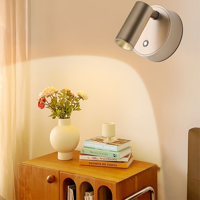 Aplique de pared inalámbrico recargable minimalista, desmontable, con control táctil magnético