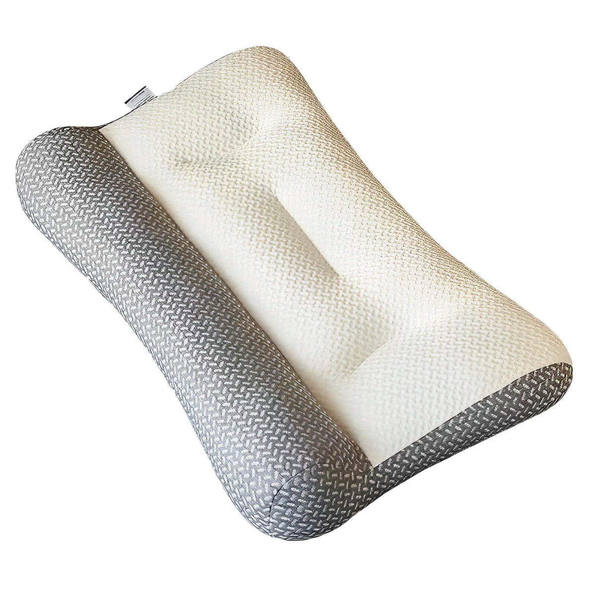 Almohada ortopédica contorneada de espuma viscoelástica transpirable e hipoalergénica para soporte cervical