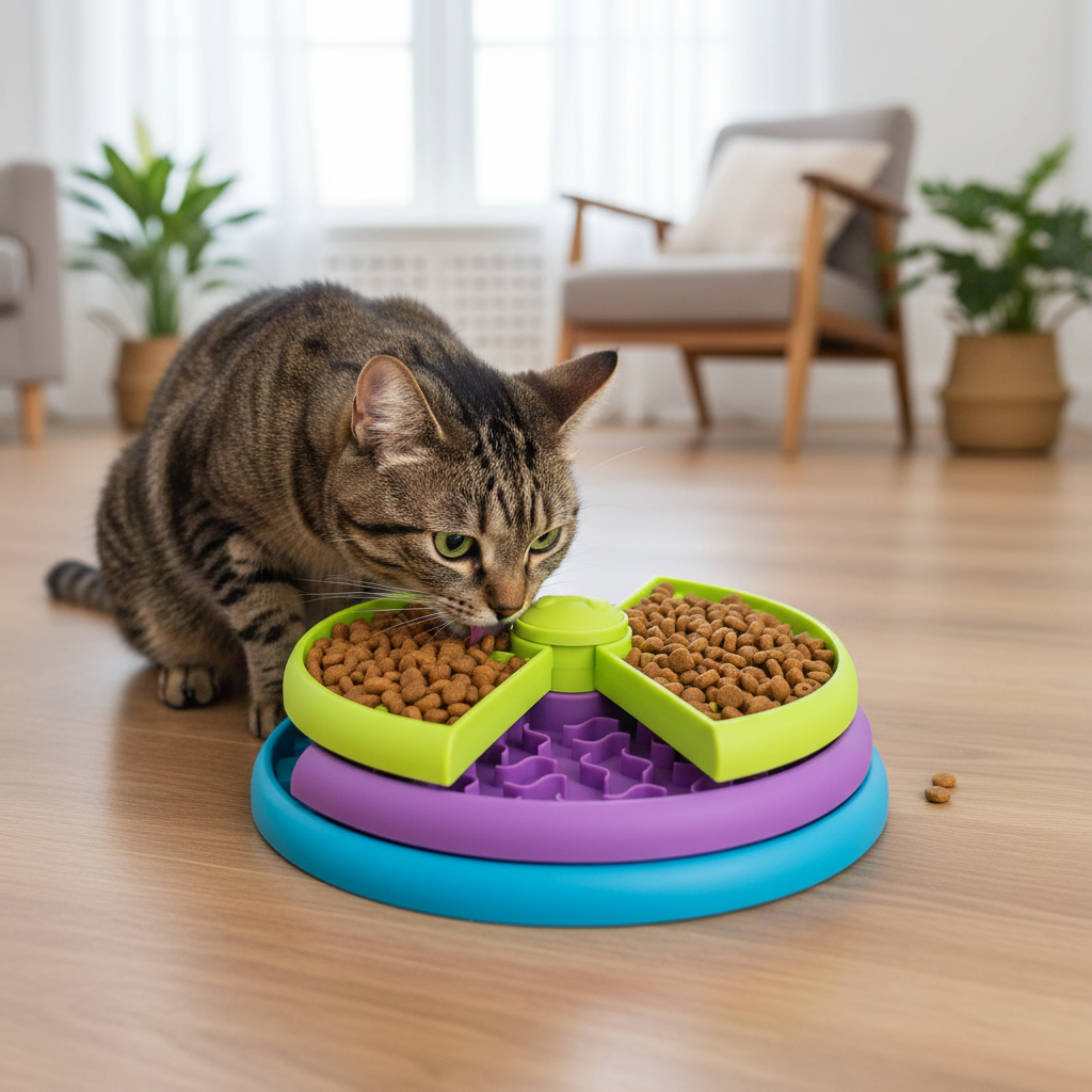 Cuenco interactivo para perros con diseño de alimentación lenta y varios niveles de búsqueda de comida