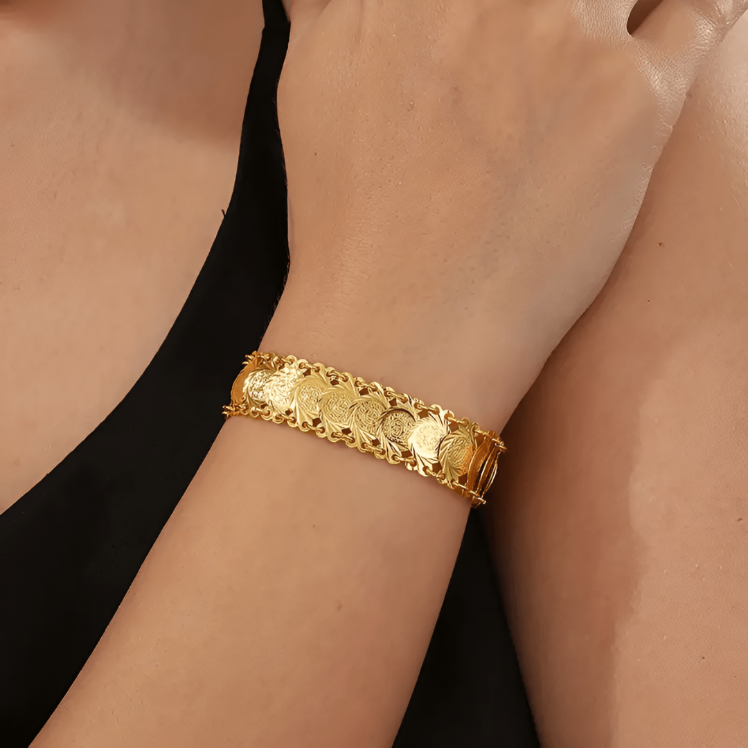 Pulsera de cadena en cascada chapada en oro, ligera, para mujer