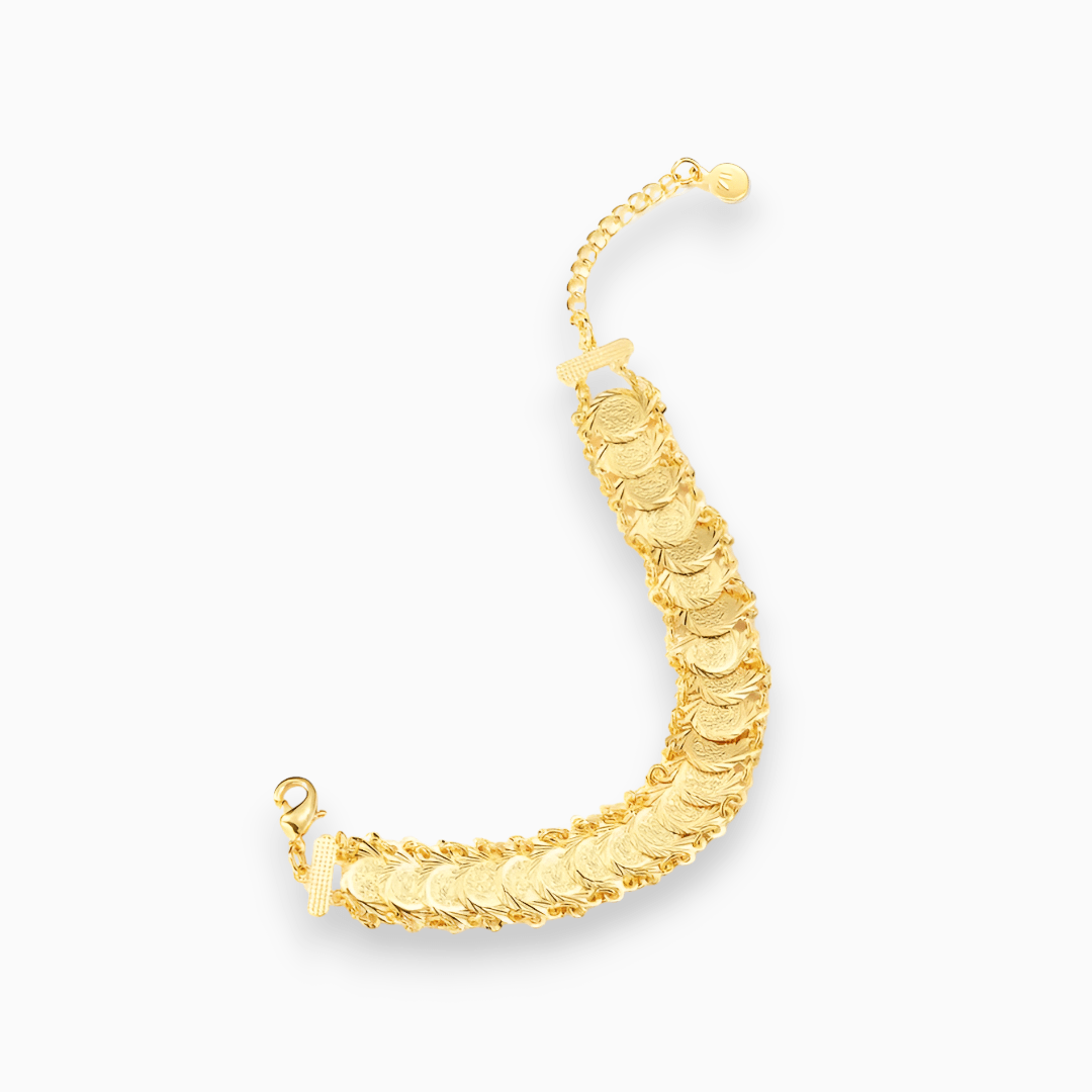 Pulsera de cadena en cascada chapada en oro, ligera, para mujer