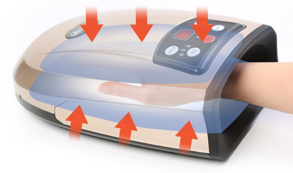 Dispositivo masajeador inalámbrico de manos con compresión de aire y terapia de calor