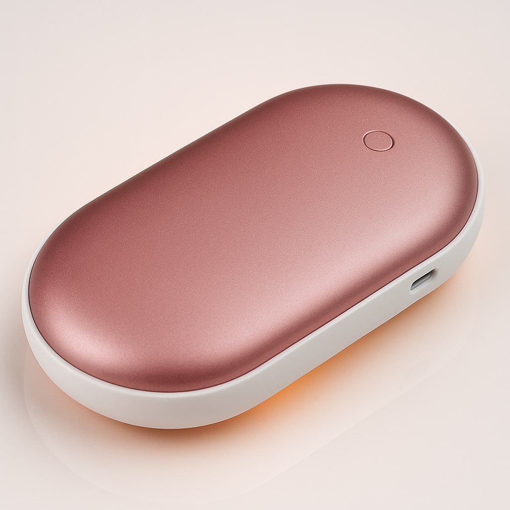 Calientamanos eléctrico compacto y recargable con doble función de batería externa y cargador