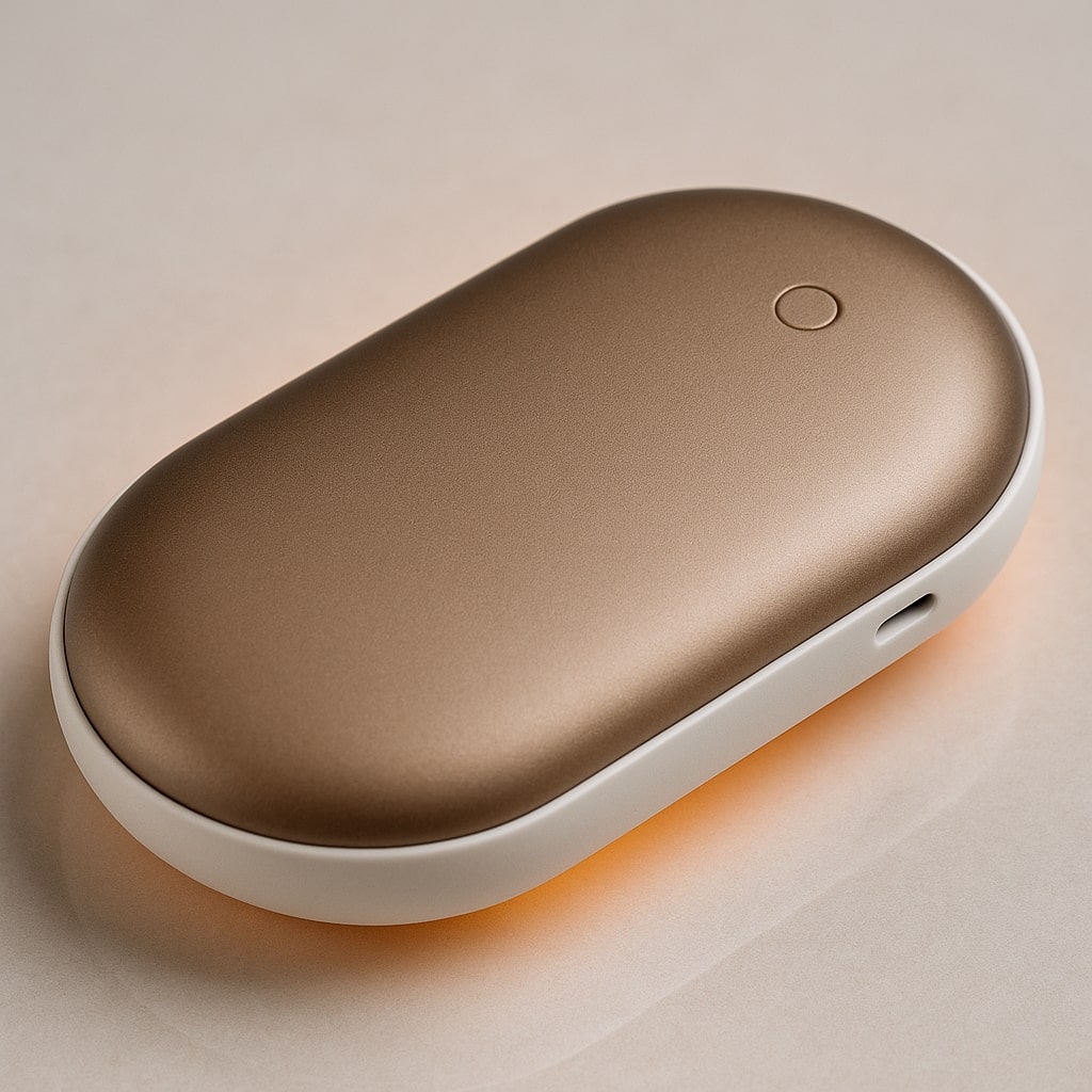 Calientamanos eléctrico compacto y recargable con doble función de batería externa y cargador