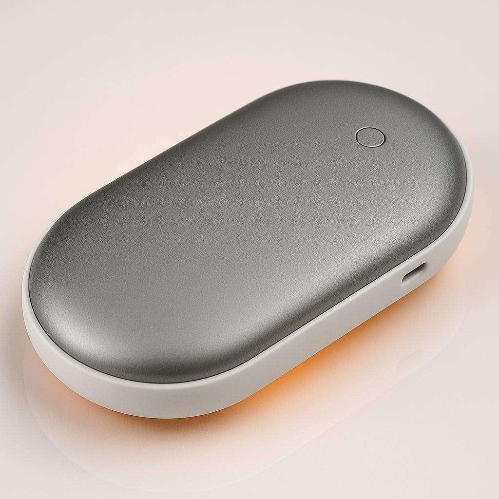 Calientamanos eléctrico compacto y recargable con doble función de batería externa y cargador