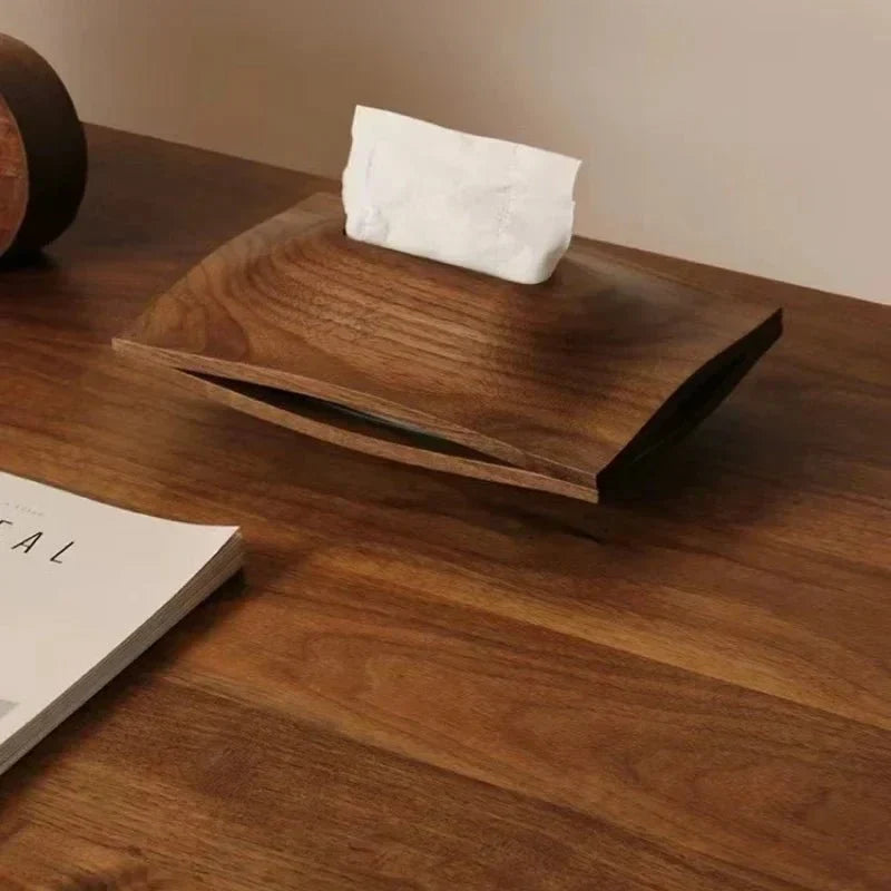 Portapañuelos rectangular escandinavo minimalista de madera de pino
