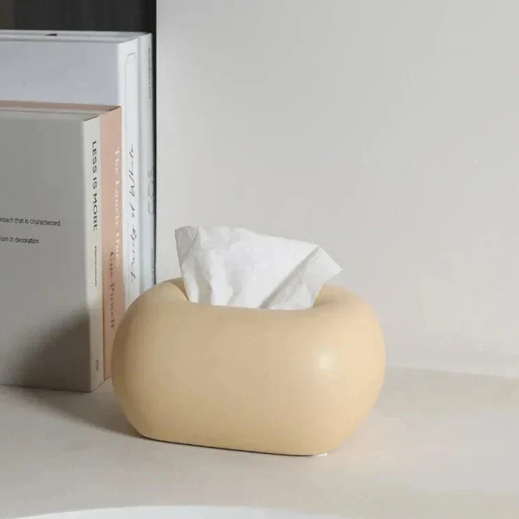 Funda minimalista de cerámica lisa y brillante para caja de pañuelos