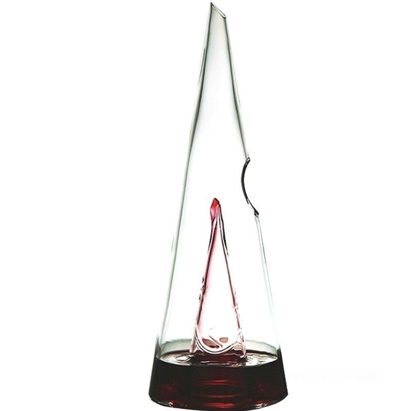 Jarra decantadora de vino de vidrio cónica y elegante