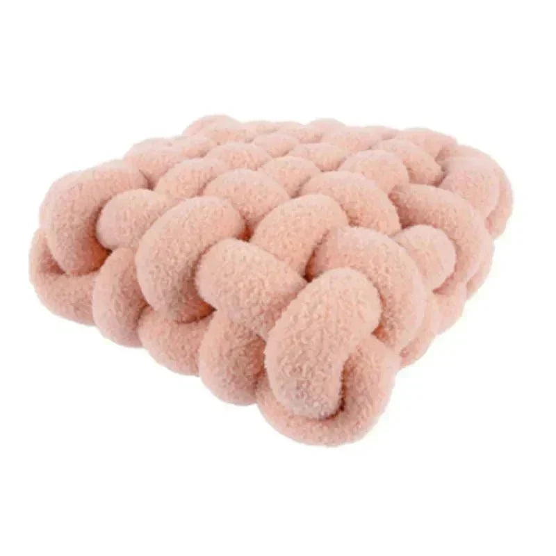 Cojín decorativo suave de felpa con forma de nudo nórdico