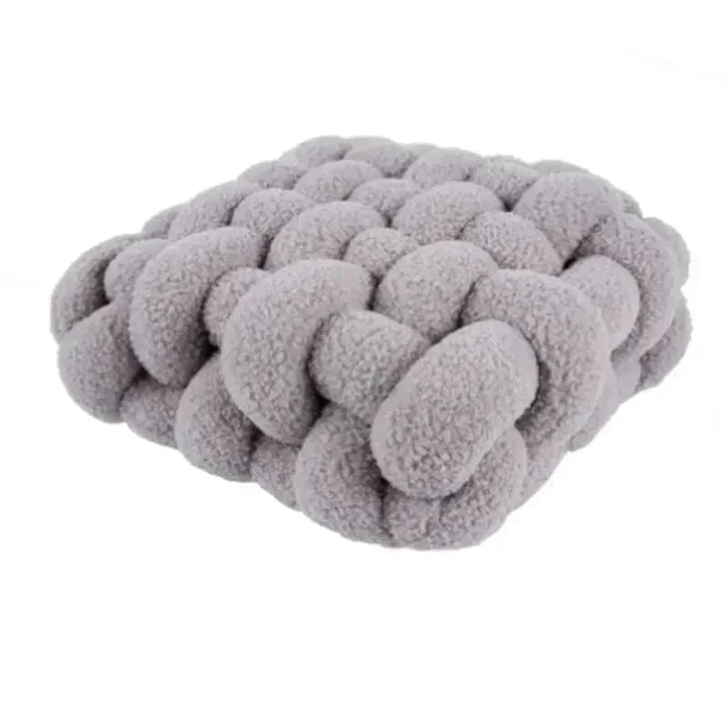 Cojín decorativo suave de felpa con forma de nudo nórdico