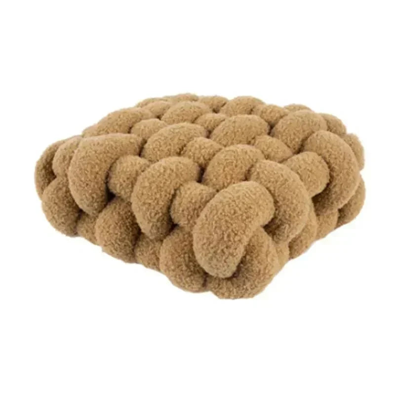 Cojín decorativo suave de felpa con forma de nudo nórdico