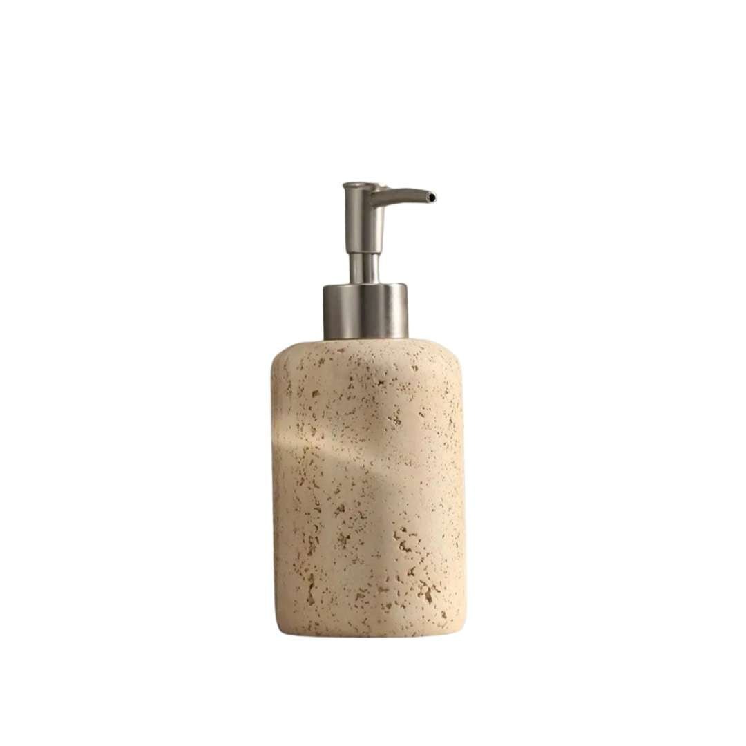 Dispensador de jabón de baño rellenable de resina con efecto mármol