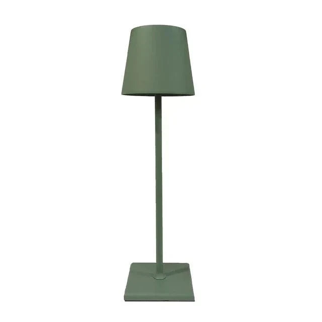 Lámpara de mesa moderna de aluminio metálico, recargable, táctil, regulable e inalámbrica
