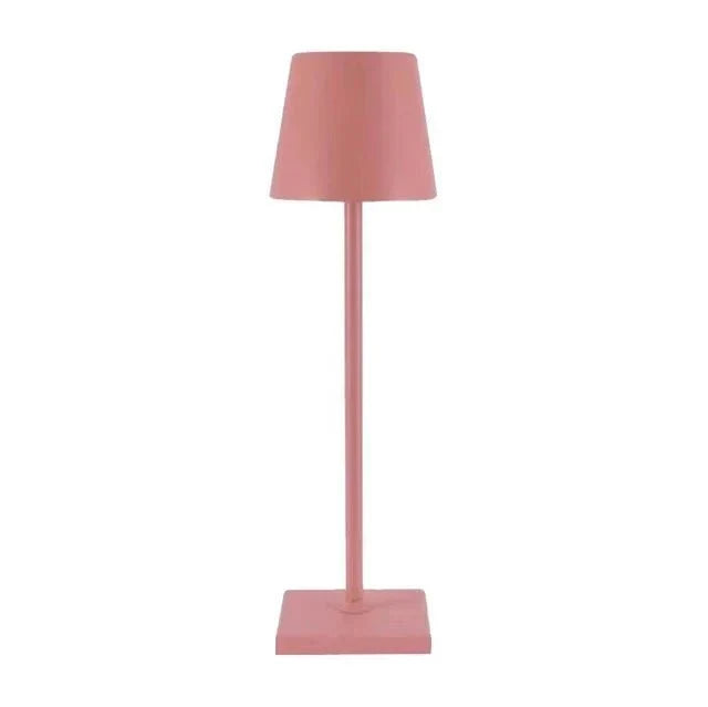 Lámpara de mesa moderna de aluminio metálico, recargable, táctil, regulable e inalámbrica