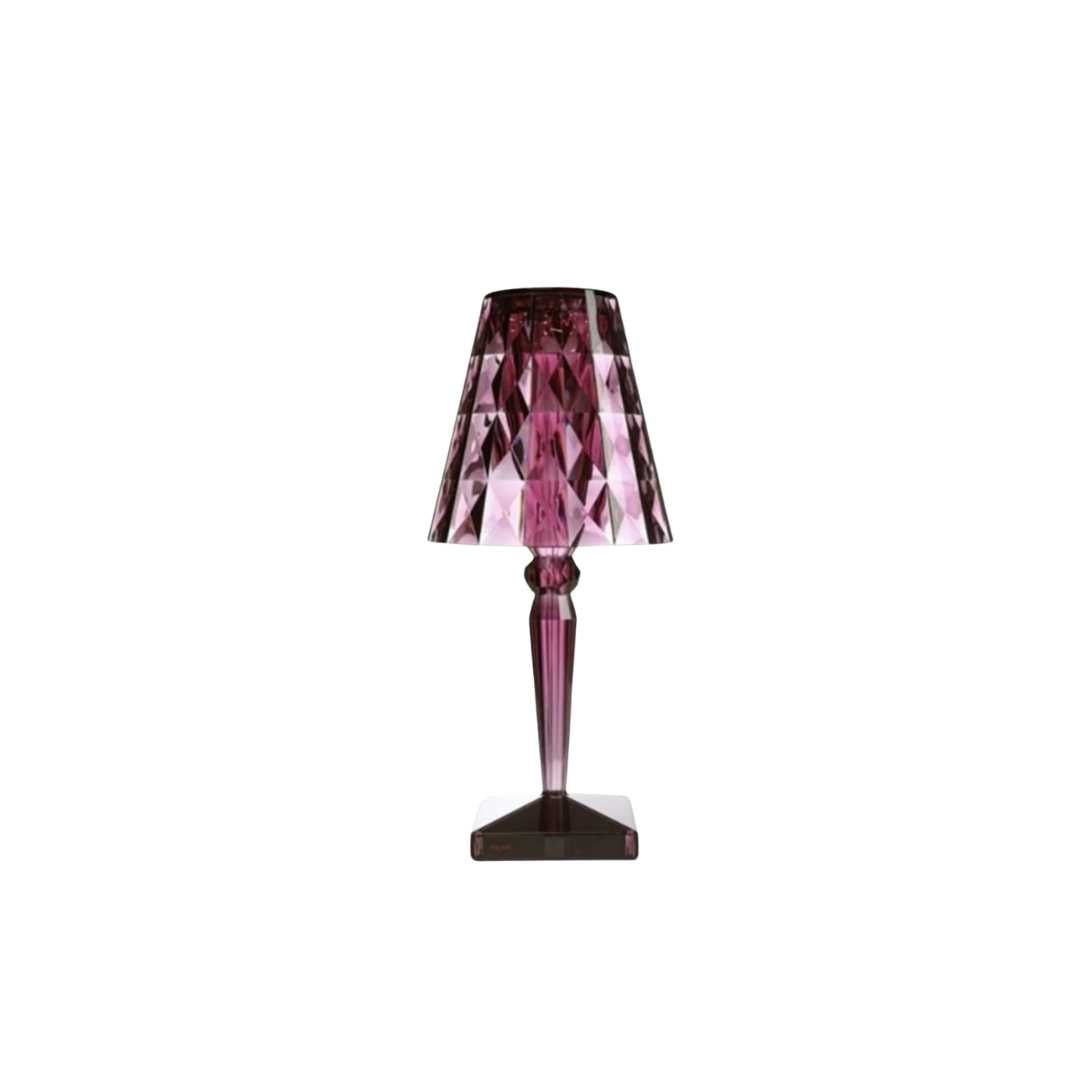 Lámpara de mesa recargable de acrílico con efecto de cristal escultórico
