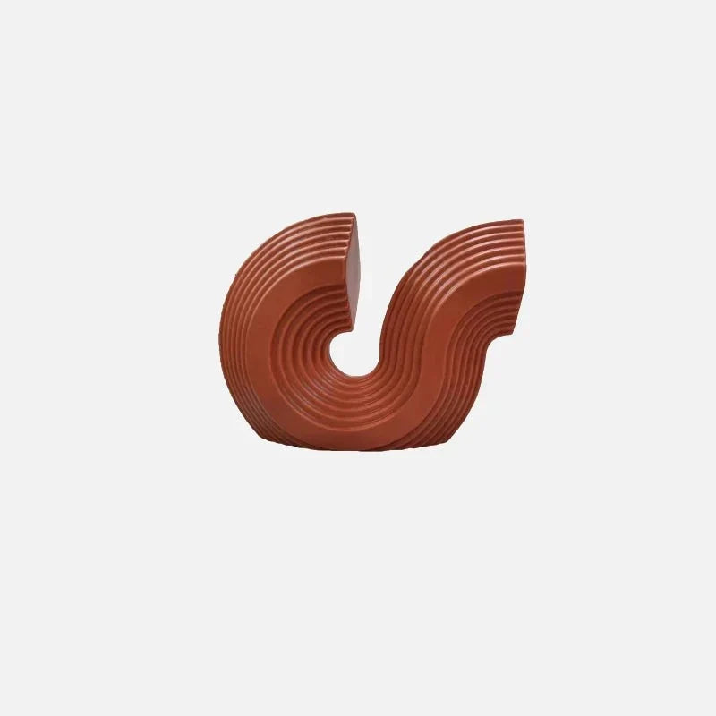 Juego de sujetalibros escultóricos de cerámica arqueada con textura acanalada