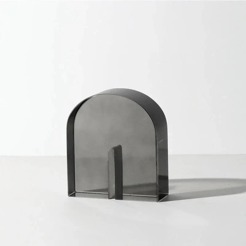 Sujetalibros geométricos de cristal pulido con forma de cubo y arco, con base antideslizante