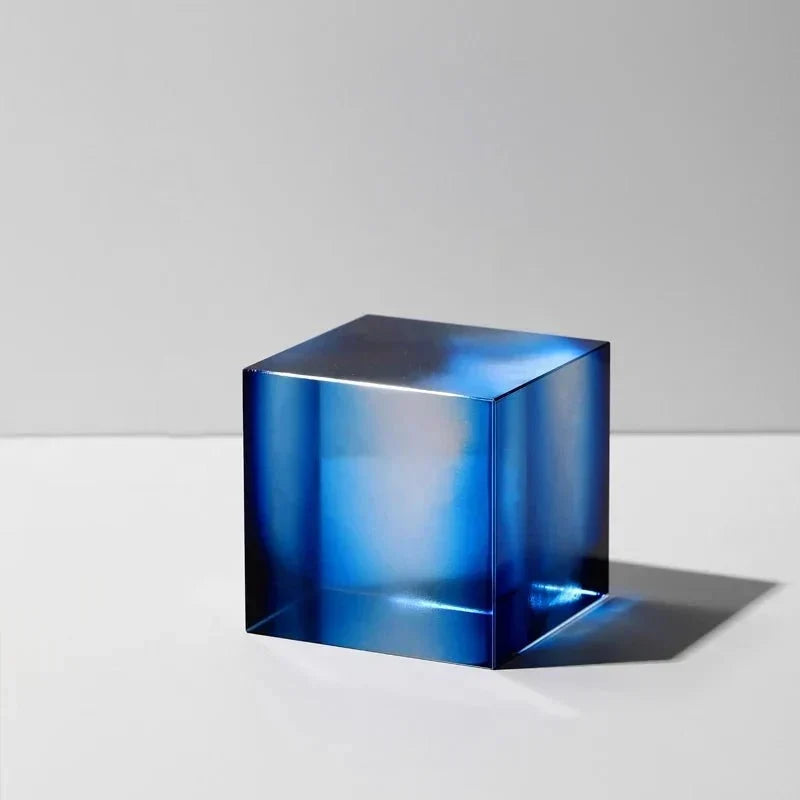 Sujetalibros geométricos de cristal pulido con forma de cubo y arco, con base antideslizante