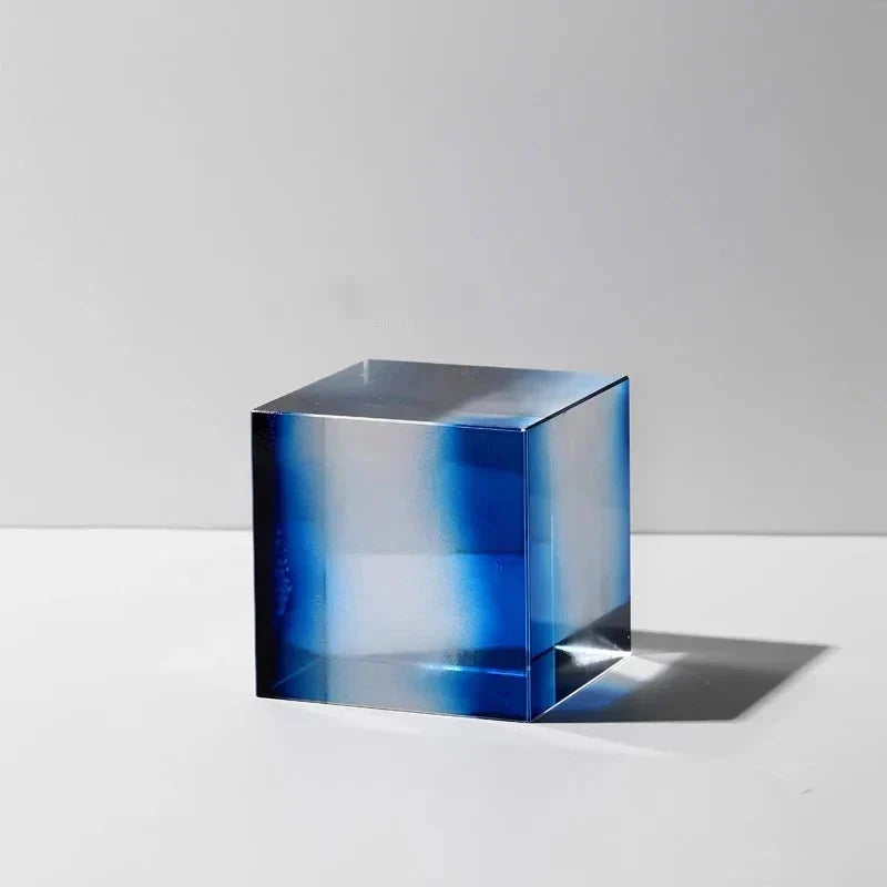 Sujetalibros geométricos de cristal pulido con forma de cubo y arco, con base antideslizante