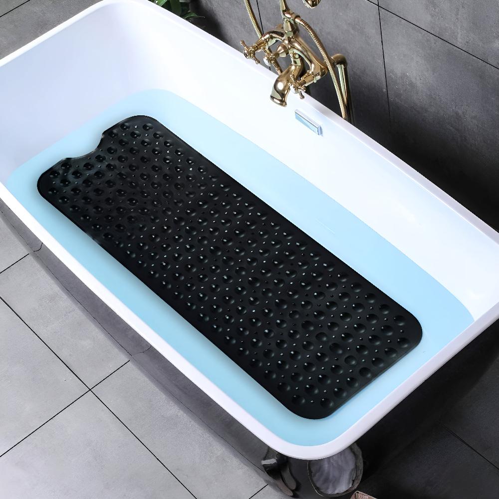 Alfombrilla de baño antideslizante con agarre por succión y drenaje rápido