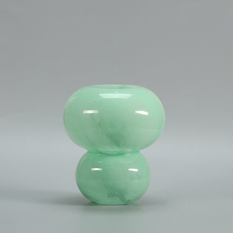 Jarrón decorativo de flores de vidrio de Murano soplado a mano con silueta escultórica