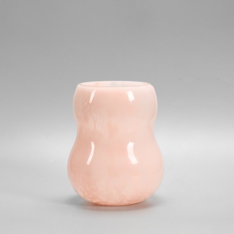 Jarrón decorativo de flores de vidrio de Murano soplado a mano con silueta escultórica