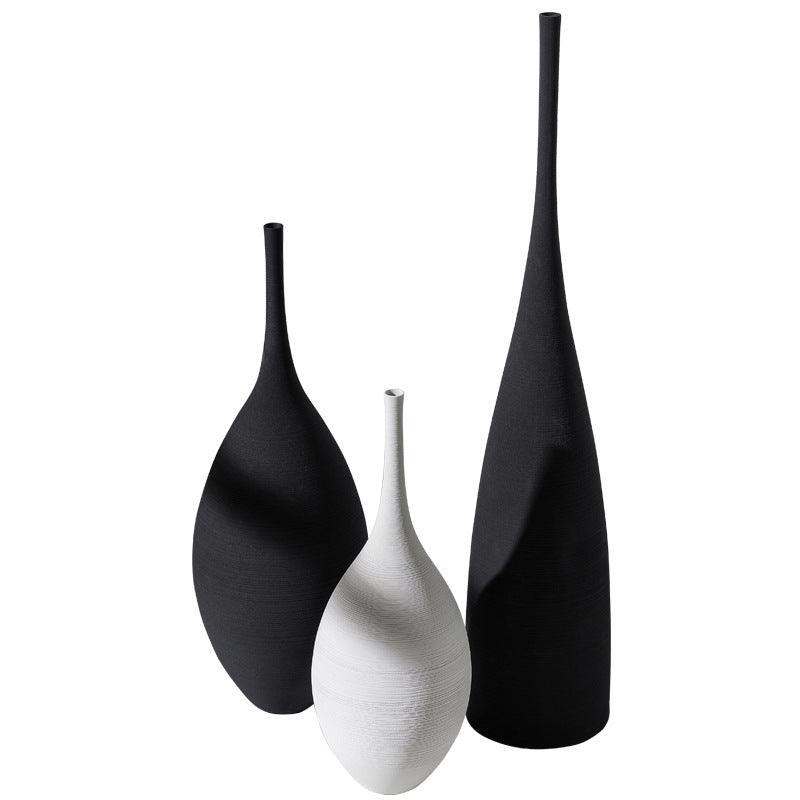 Jarrón vertical alto de cerámica escultórica de estilo art déco