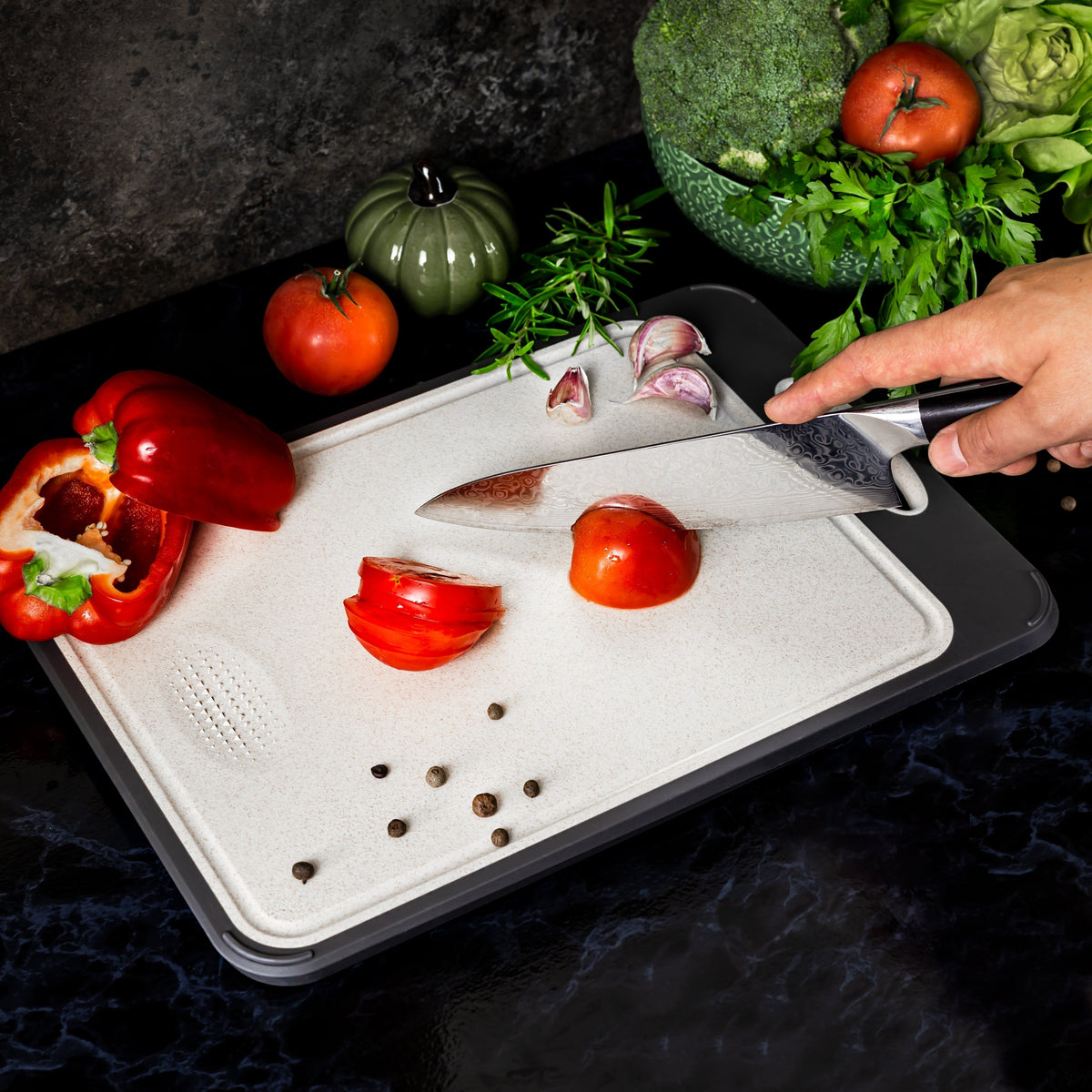 Tabla de cortar de acero inoxidable no poroso y resistente al calor