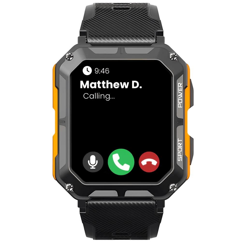 Reloj inteligente resistente a golpes e impermeable, de grado militar, con monitorización de la salud
