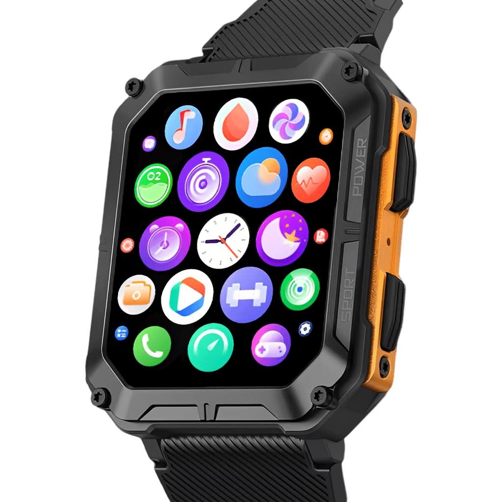 Reloj inteligente resistente a golpes e impermeable, de grado militar, con monitorización de la salud