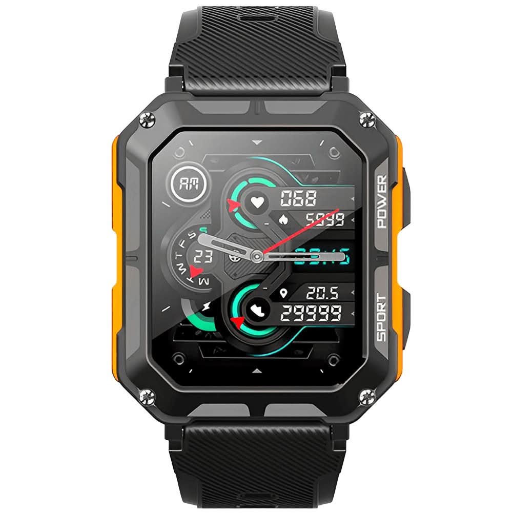 Reloj inteligente resistente a golpes e impermeable, de grado militar, con monitorización de la salud