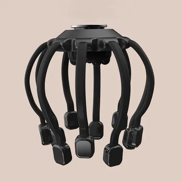 Masajeador eléctrico ergonómico para la cabeza, vibratorio, con múltiples puntas y Bluetooth