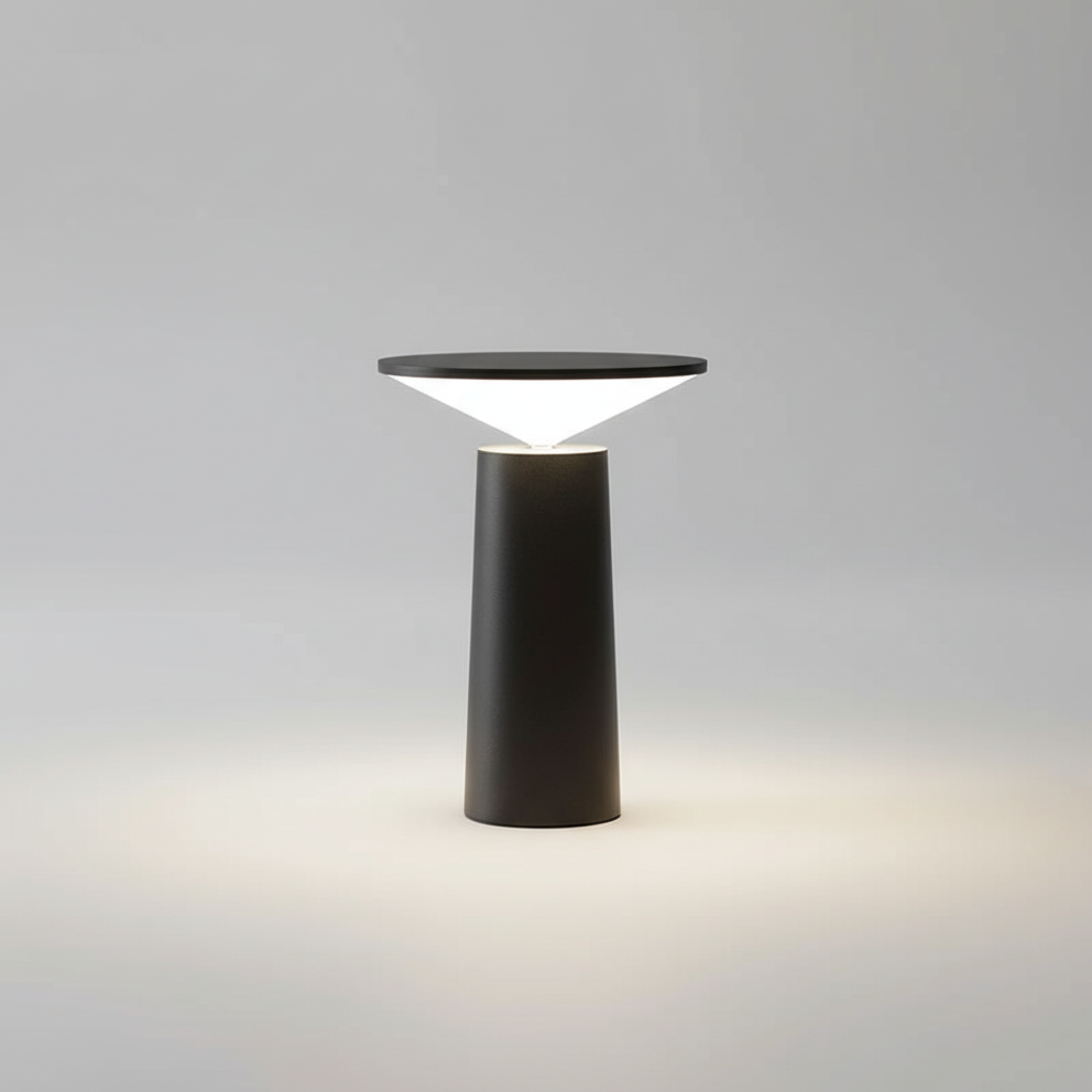 Lámpara de mesa delgada y minimalista, inalámbrica, con cabezal inclinable giratorio y regulable