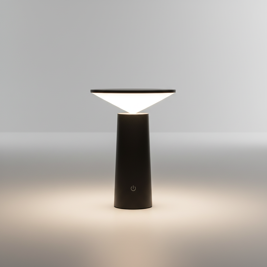 Lámpara de mesa delgada y minimalista, inalámbrica, con cabezal inclinable giratorio y regulable