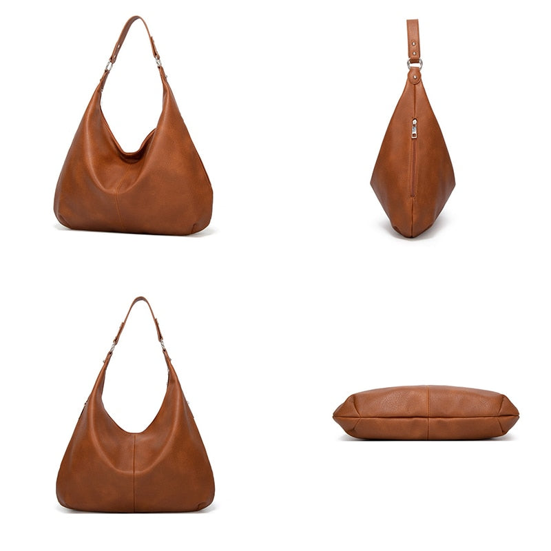 Bolso de hombro espacioso para mujer con cierre de cremallera y correa ajustable