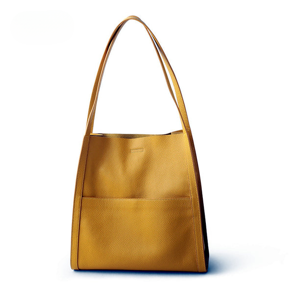 Bolso de hombro de cuero genuino, espacioso, para uso diario