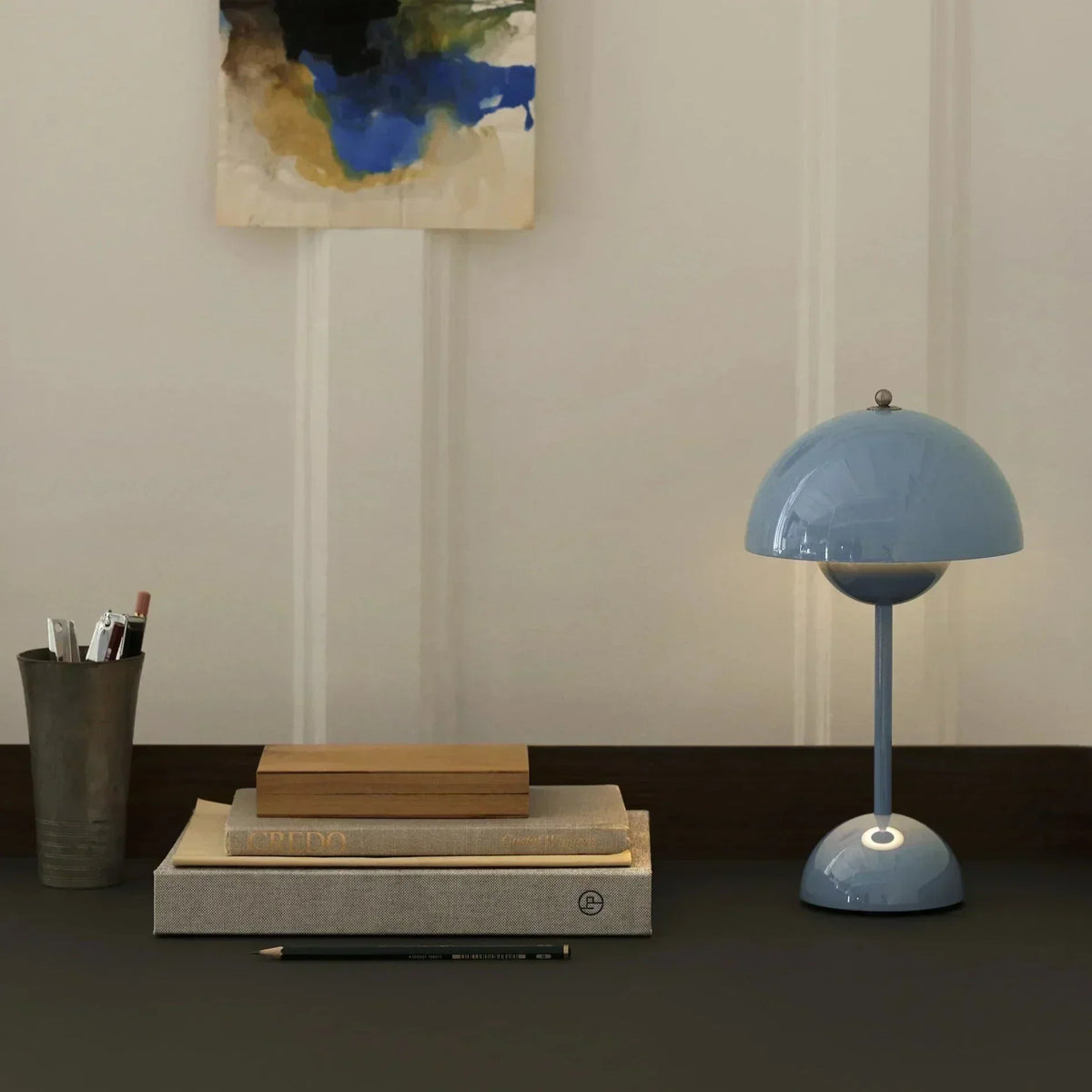 Lámpara de mesa retro esférica, sin cable, regulable y recargable