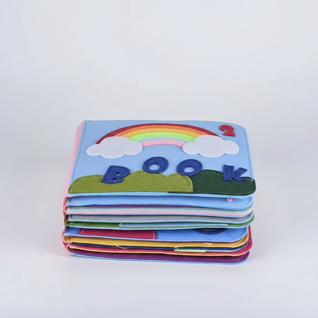 Libro sensorial Montessori interactivo de fieltro suave para jugar sin pantallas
