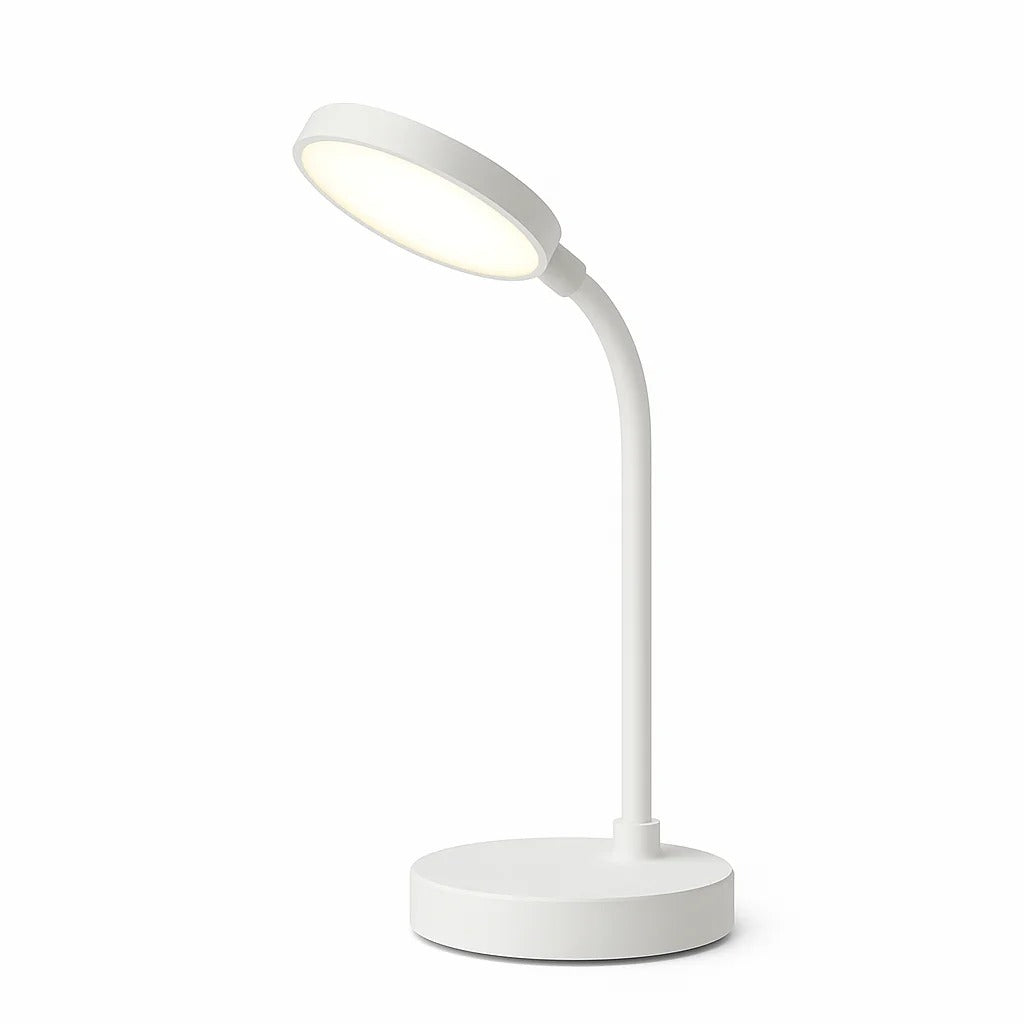 Lámpara de escritorio o mesa ajustable con cuello de cisne, recargable, control táctil y varios modos