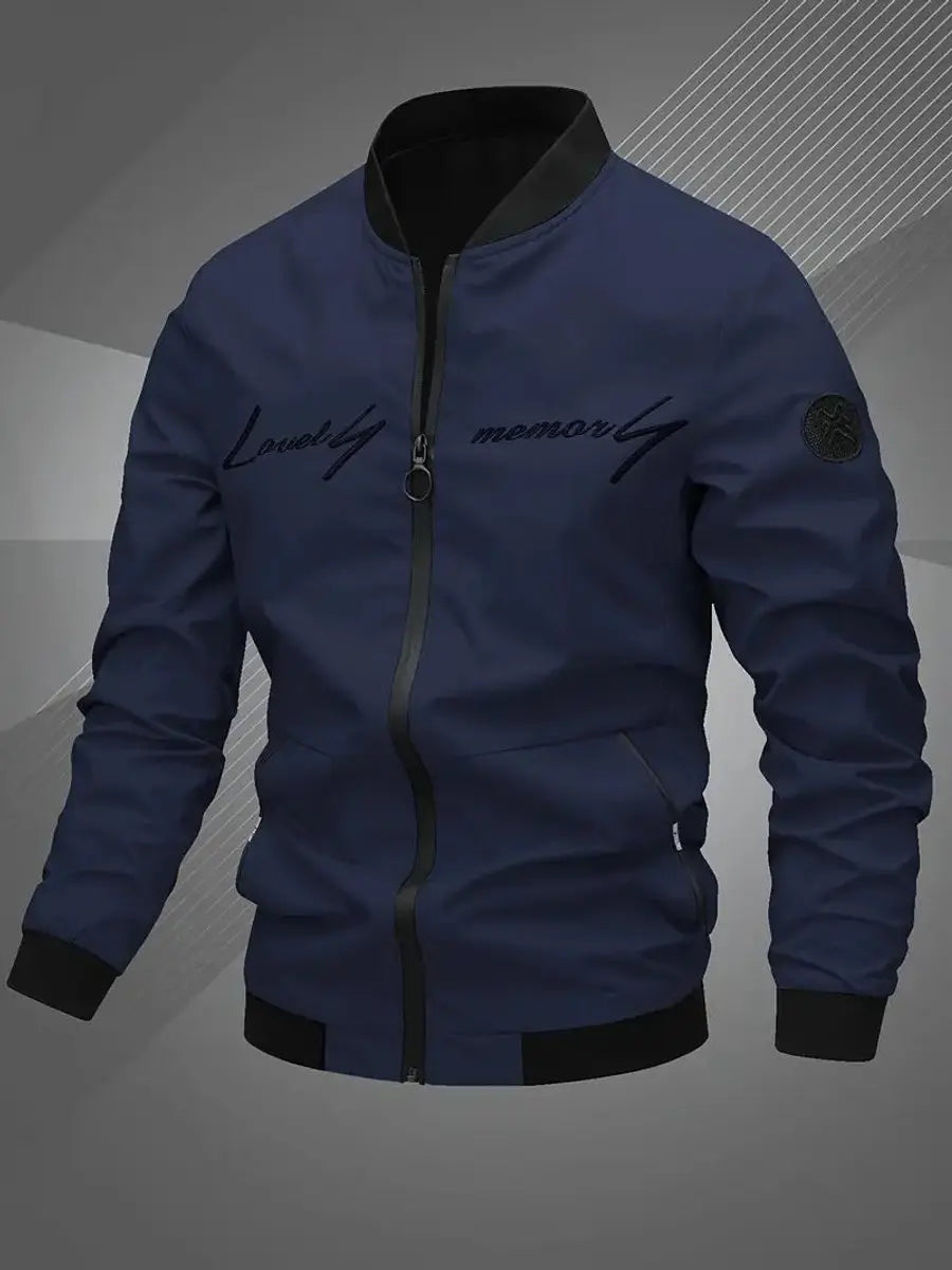 Chaqueta bomber ligera para hombre, con cierre y cuello de béisbol