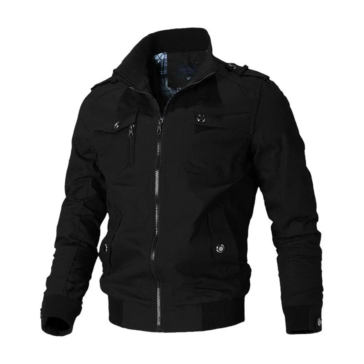Chaqueta bomber para hombre de estilo militar, con múltiples bolsillos y cierre