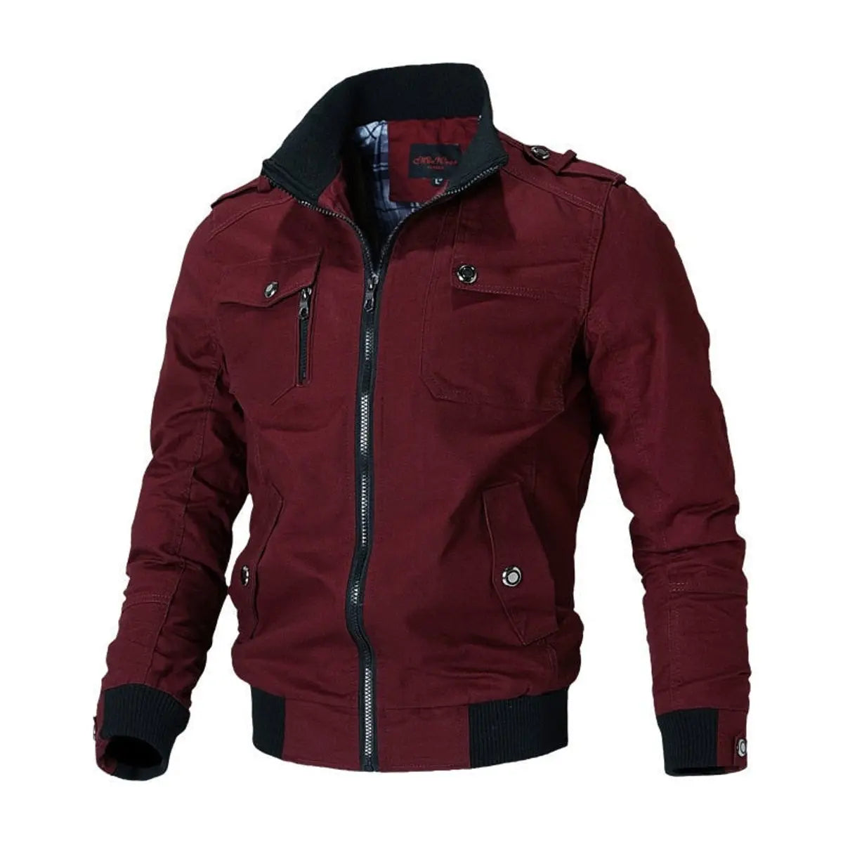 Chaqueta bomber para hombre de estilo militar, con múltiples bolsillos y cierre