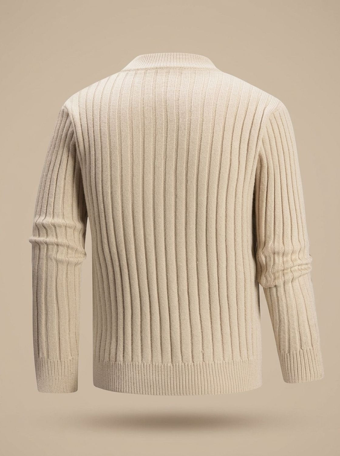 Jersey de punto trenzado para hombre, de corte regular y cuello falso