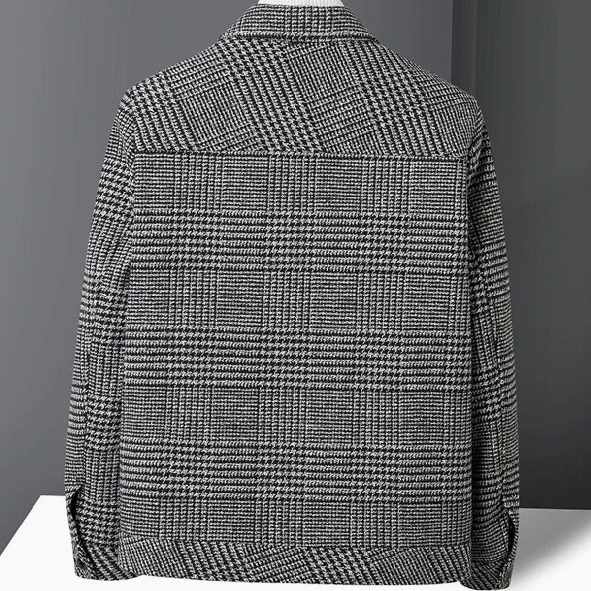 Sobrecamisa de mezcla de lana para hombre, de cuadros y con botones