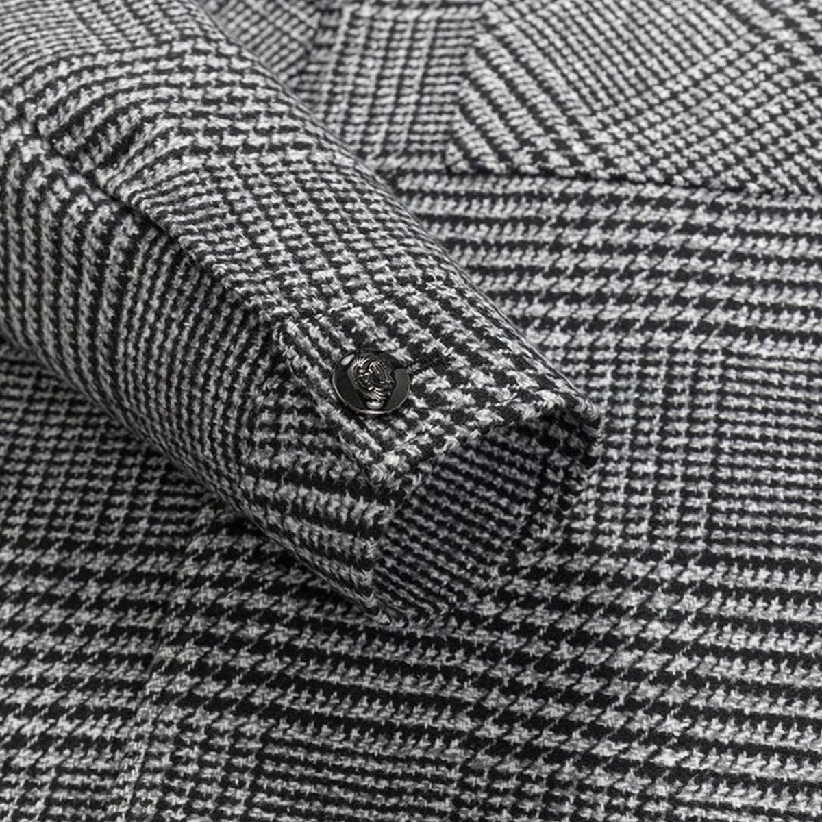 Sobrecamisa de mezcla de lana para hombre, de cuadros y con botones