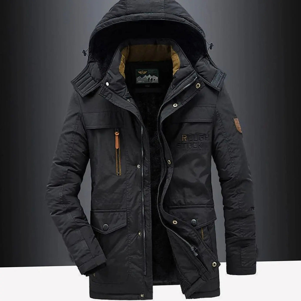 Chaquetas de invierno resistentes para hombre con capucha y forro polar