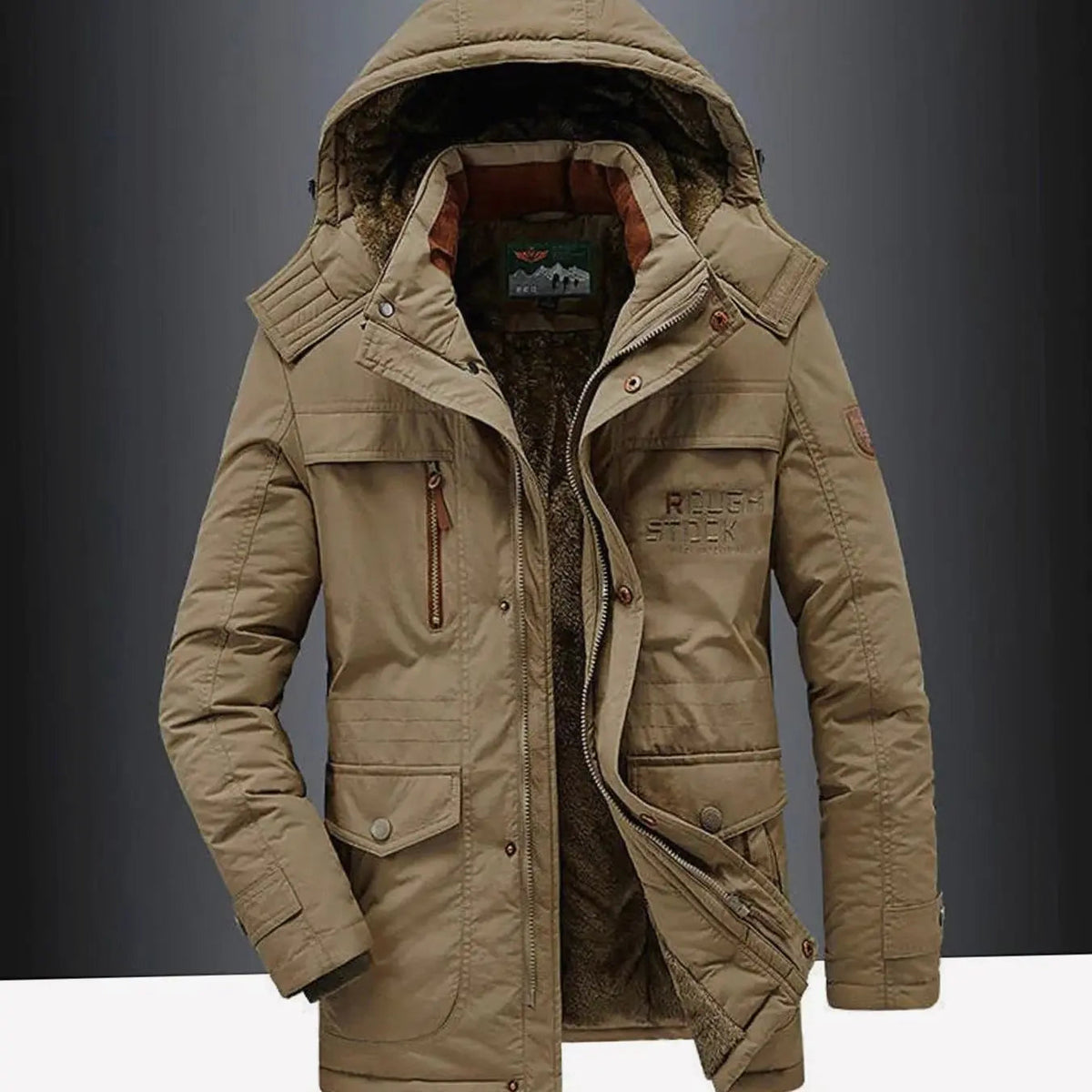 Chaquetas de invierno resistentes para hombre con capucha y forro polar
